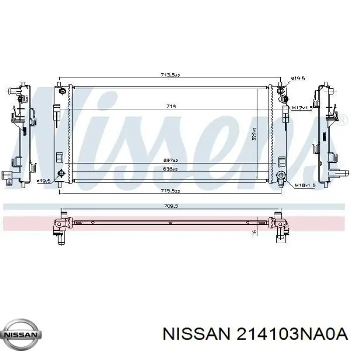 Radiador de água Nissan LEAF ZE0