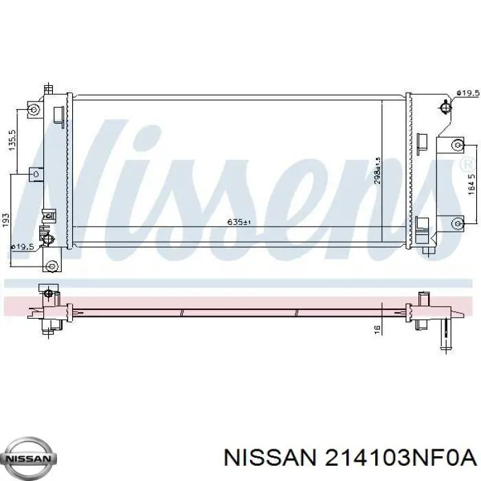 214103NF0A Nissan radiador
