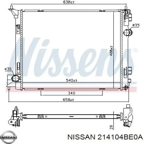 Comprar 214104BE0A Nissan/Infiniti Radiador de auto