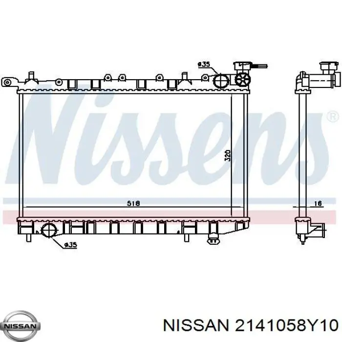 Água radiador Nissan/Infiniti 2141058Y10 precio, desde 95,85 EUR