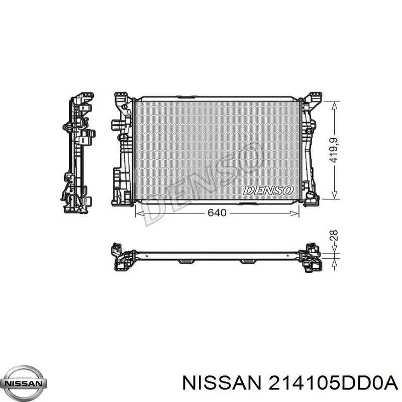 214105DD0A Nissan radiador refrigeración del motor