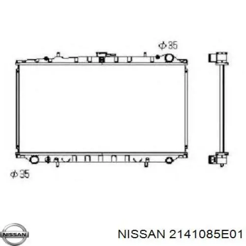 2141085E01 Nissan radiador refrigeración del motor