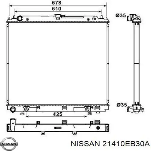 Água radiador Nissan/Infiniti 21410EB30A precio, desde 107,45 EUR