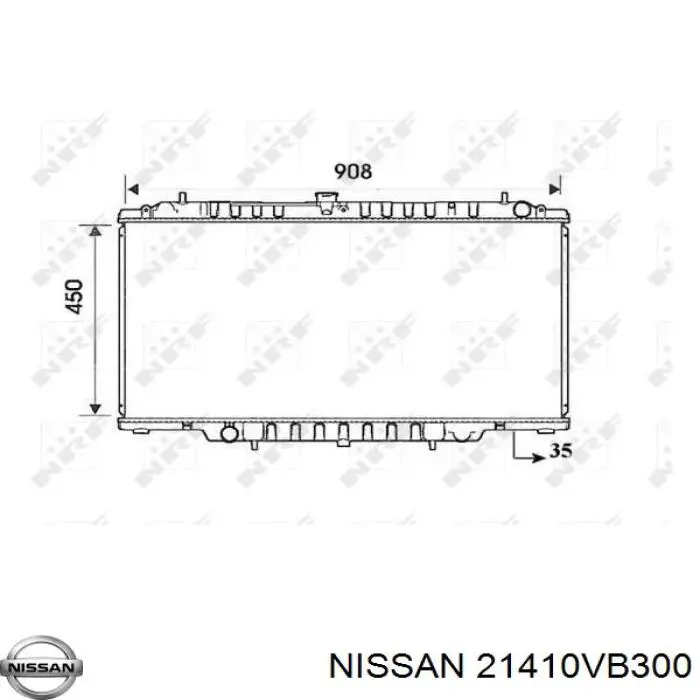 21410VB300 Nissan radiador refrigeración del motor