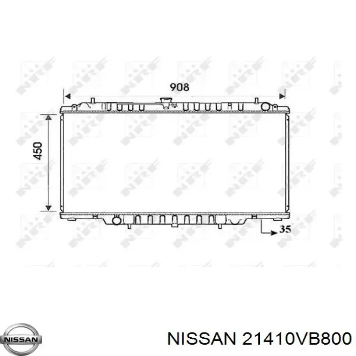 21410VB800 Nissan radiador refrigeración del motor