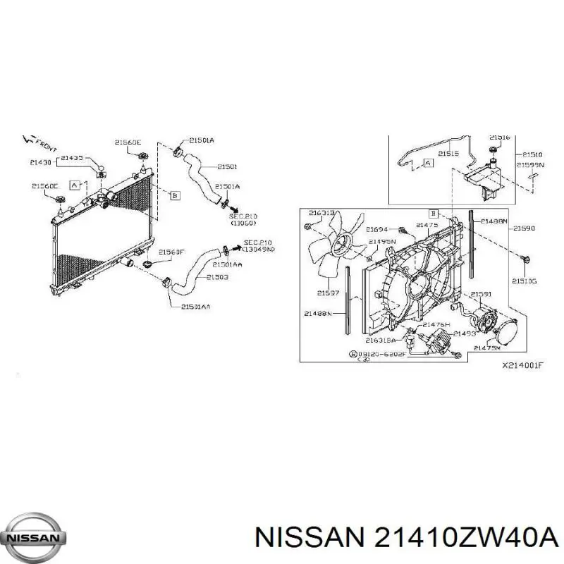 Radiador de água Nissan Tiida ASIA 