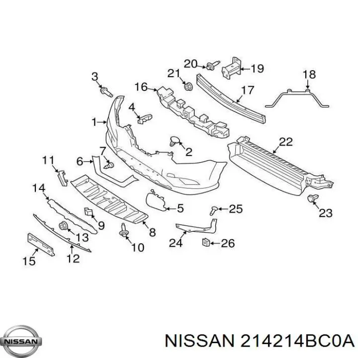 214214BC0A Nissan/Infiniti Persiana del radiador