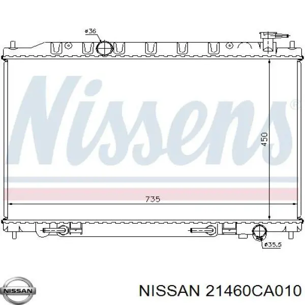 21460CA010 Nissan radiador refrigeración del motor