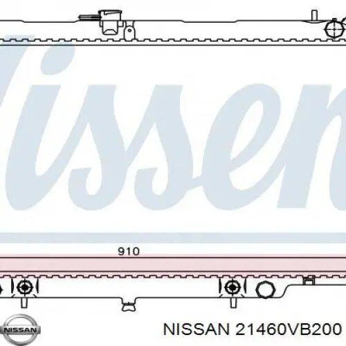 21460VB200 Nissan radiador refrigeración del motor