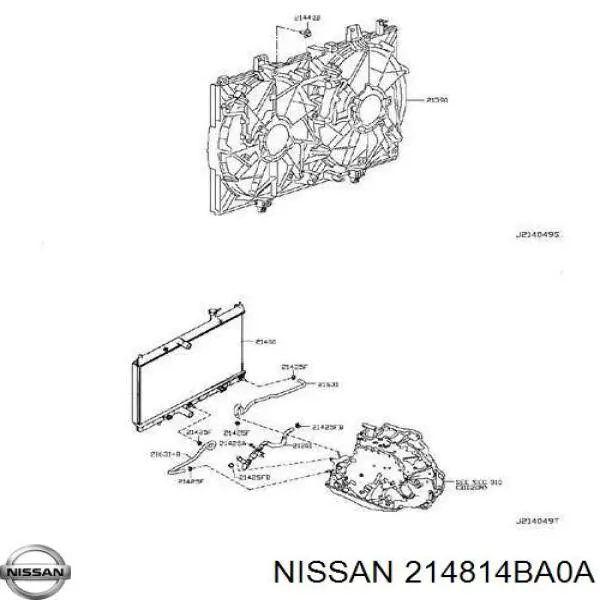 214814BA0A Nissan difusor de radiador, ventilador de refrigeración, condensador del aire acondicionado, completo con motor y rodete