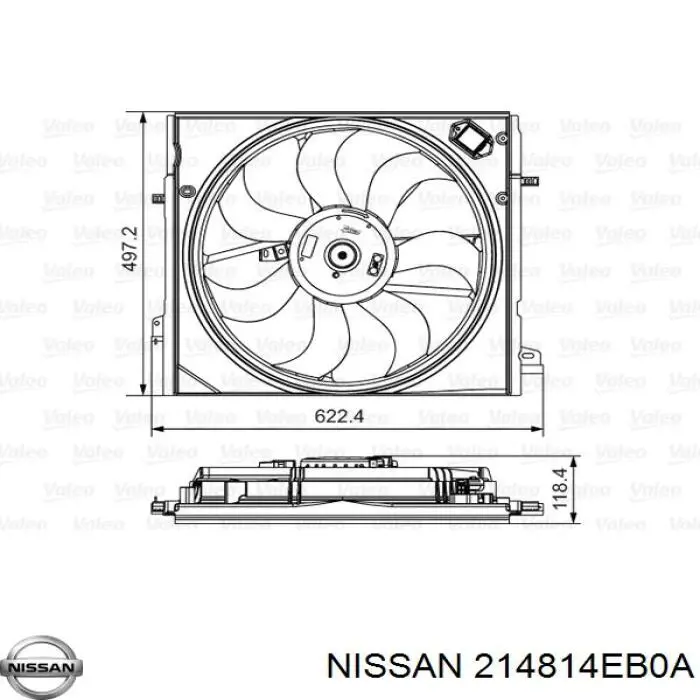 Comprar 214814EB0A Nissan/Infiniti Ventilador de radiador