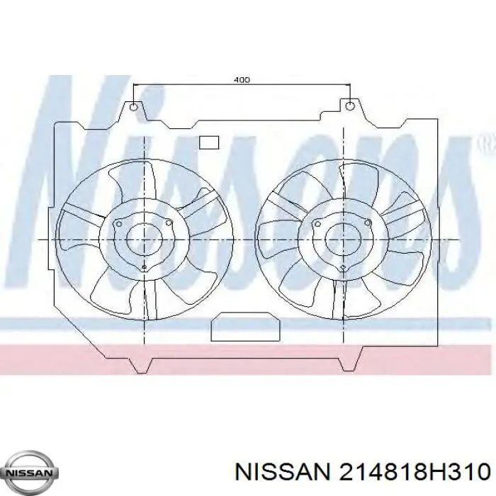 214818H310 Nissan difusor de radiador, ventilador de refrigeración, condensador del aire acondicionado, completo con motor y rodete