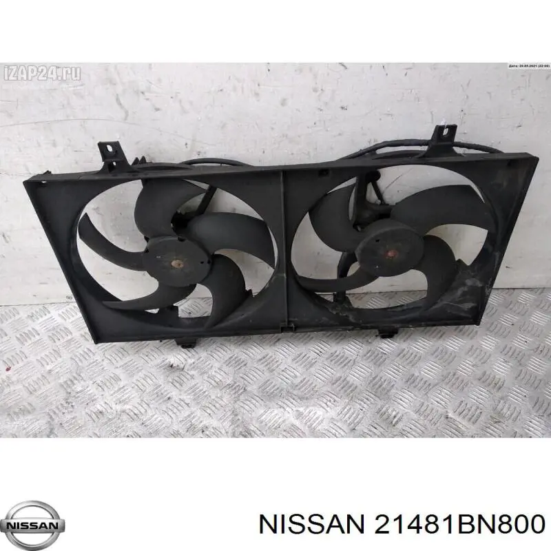 21481BN800 Nissan difusor de radiador, ventilador de refrigeración, condensador del aire acondicionado, completo con motor y rodete