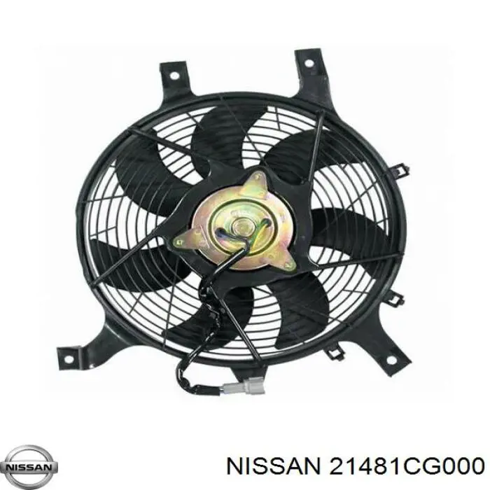 21481CG000 Nissan difusor de radiador, aire acondicionado, completo con motor y rodete
