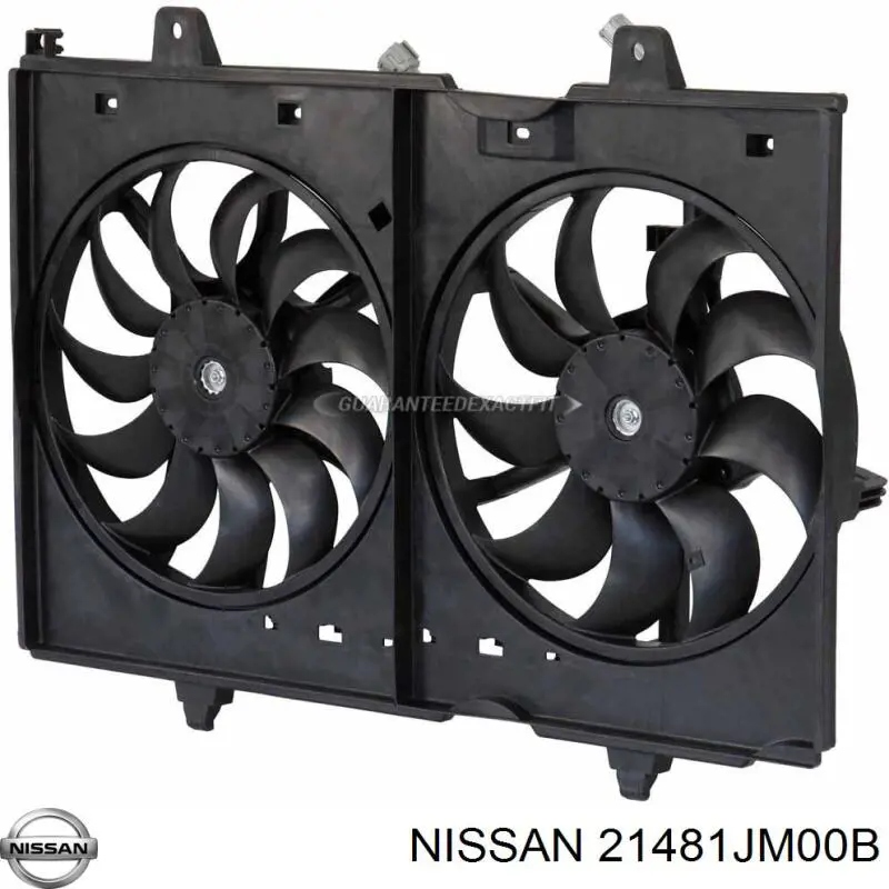 21481JM00B Nissan difusor de radiador, ventilador de refrigeración, condensador del aire acondicionado, completo con motor y rodete