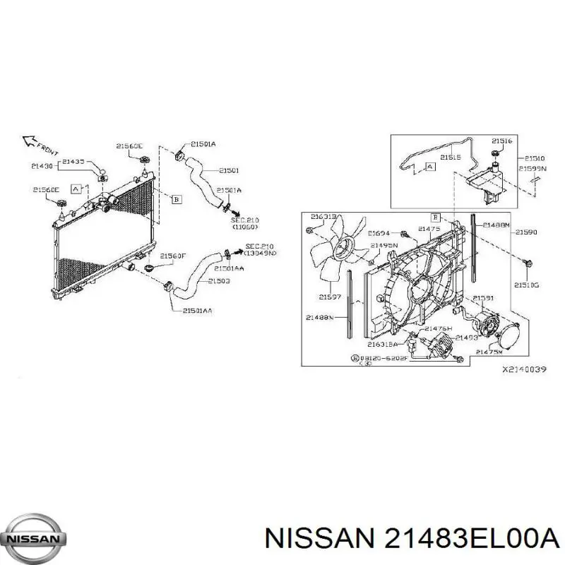 Armazón radiador para Nissan Tiida (SC11X)