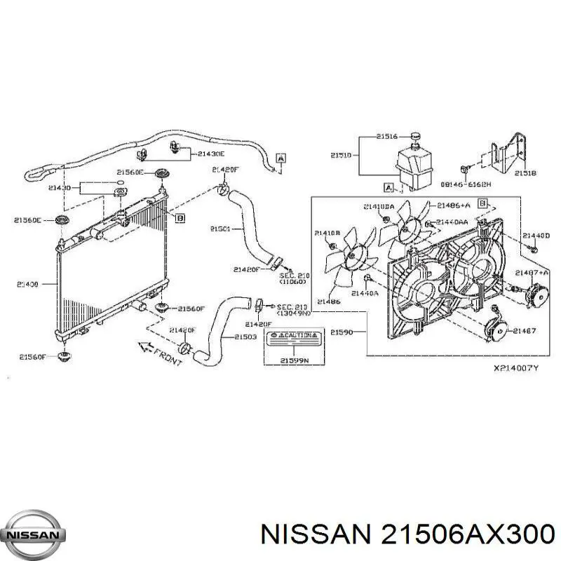 Comprar 21506AX300 Nissan/Infiniti Soporte superior de radiador