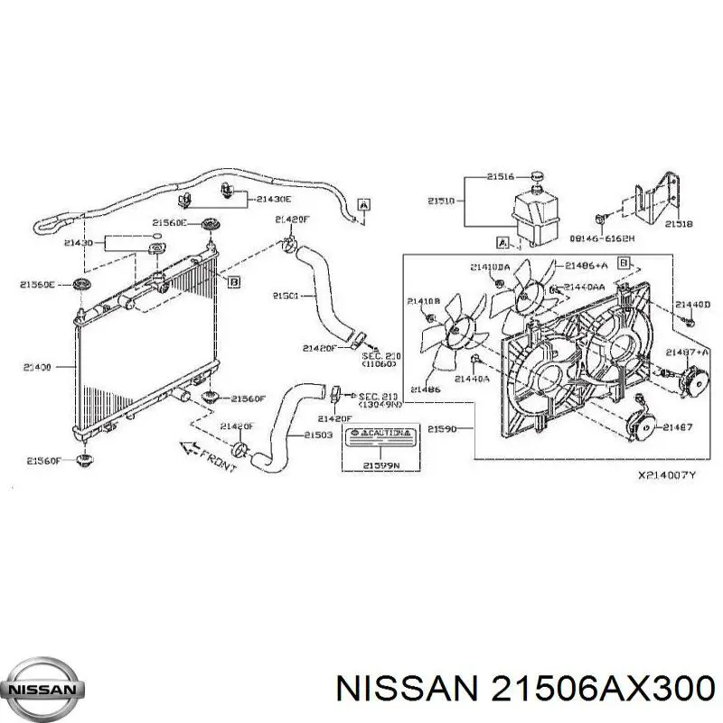 Soporte superior de radiador Nissan/Infiniti 21506AX300 precio, desde 3,34 EUR
