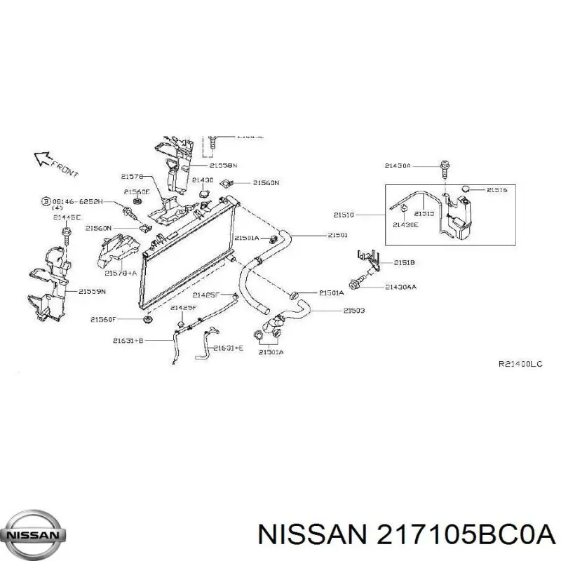 217105BC0A Nissan botella de refrigeración