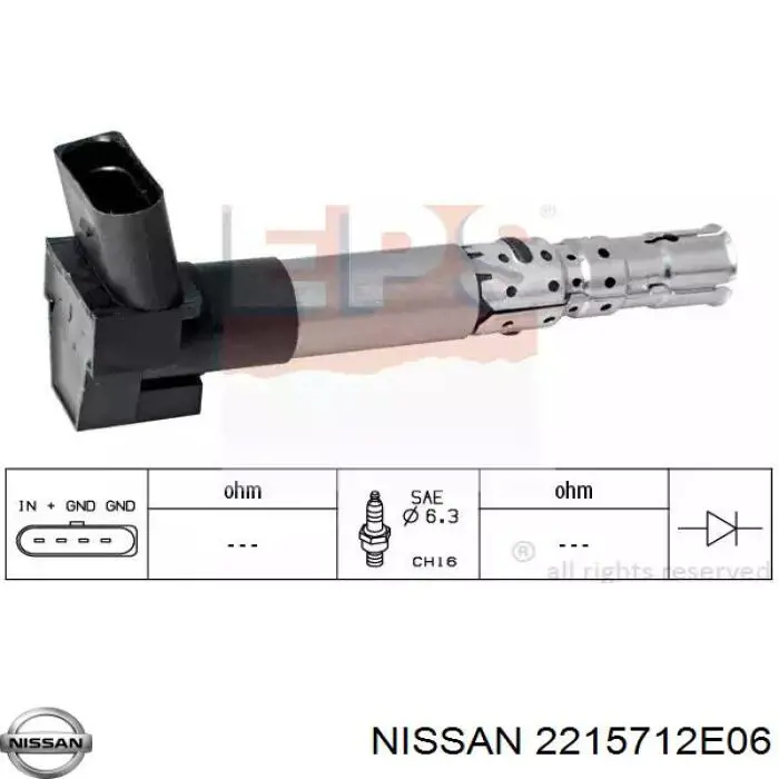 2215712E06 Nissan rotor del distribuidor de encendido