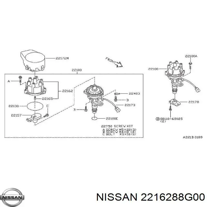 2216288G00 Nissan tapa de distribuidor de encendido