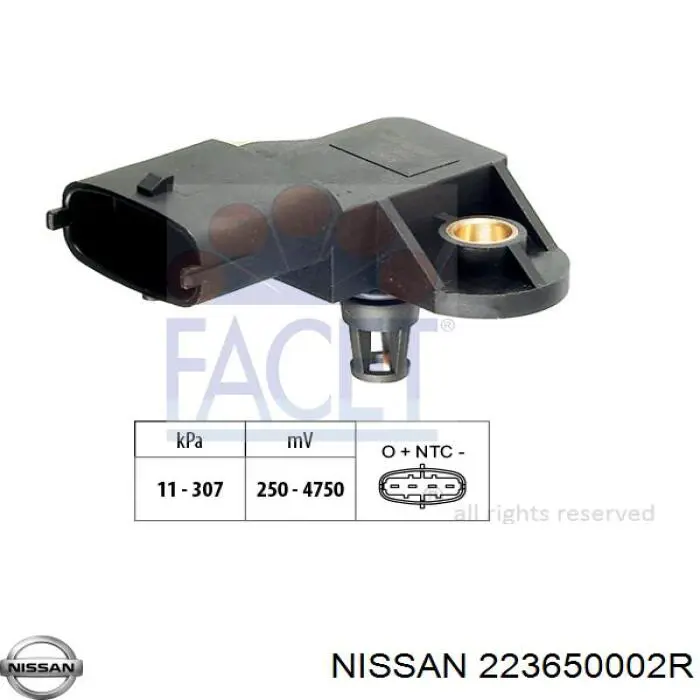 223650002R Nissan sensor de presion del colector de admision