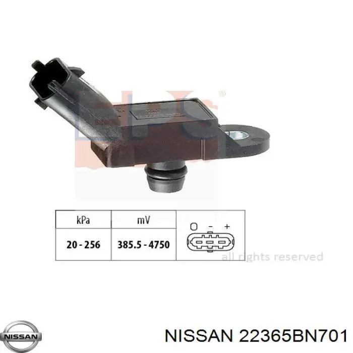 22365BN701 Nissan sensor de presion del colector de admision