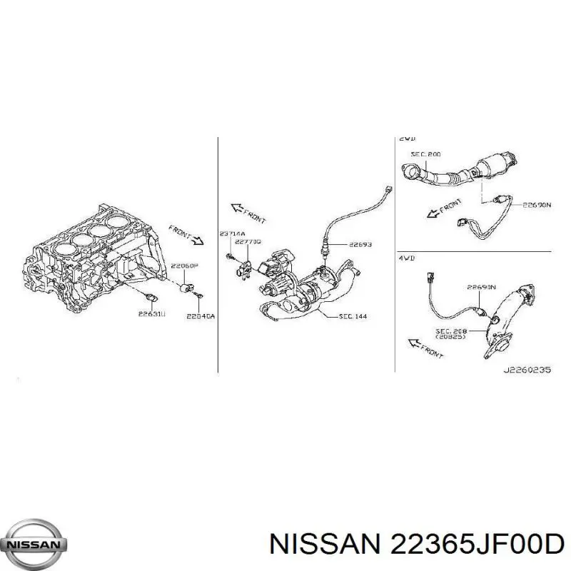 Comprar 22365JF00C Nissan/Infiniti Sensor de presion gases de escape