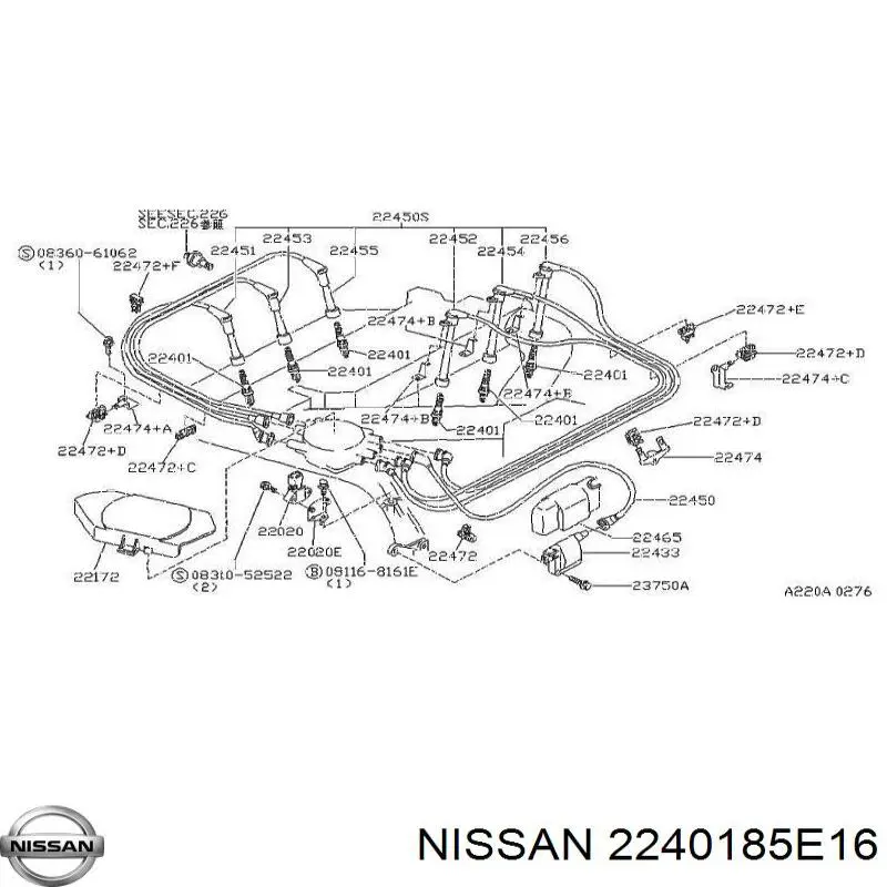2240185E16 Nissan bujía