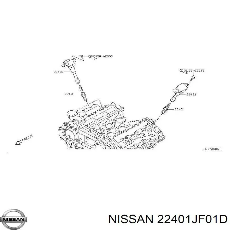 22401JF01D Nissan bujía de encendido