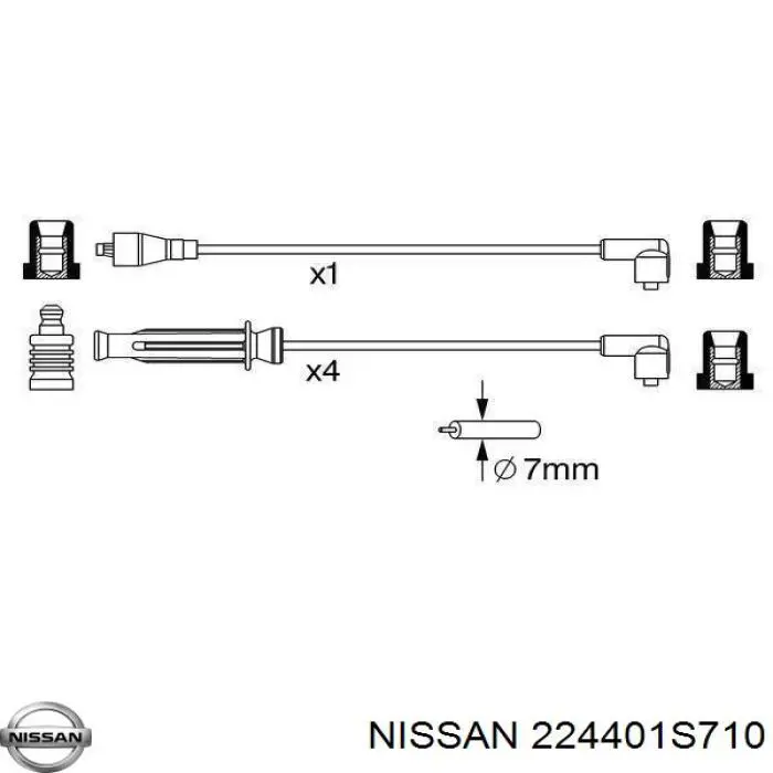 224401S710 Nissan cables de bujías