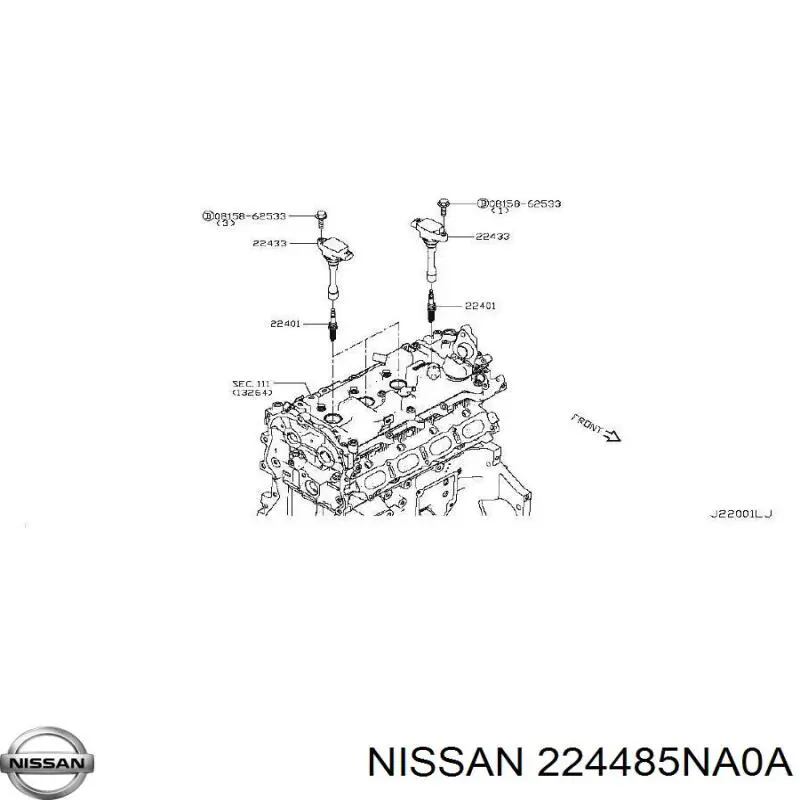 224485NA0A Nissan/Infiniti Bobina de ignición