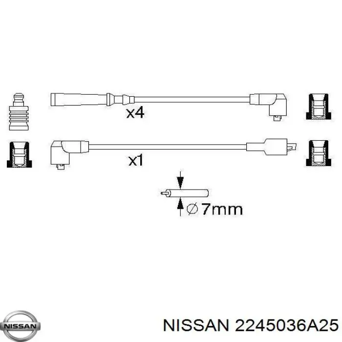 Cables de bujías 2245036A25 Nissan/Infiniti