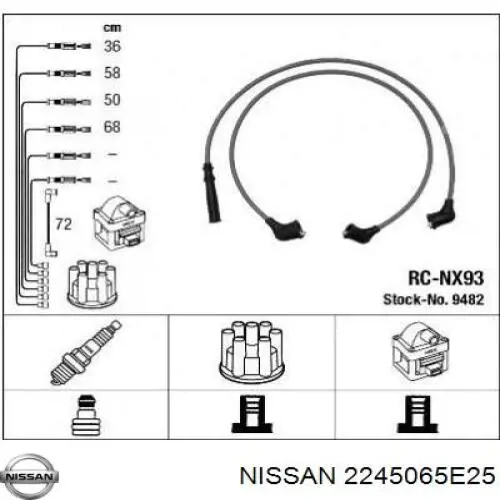 2245065E25 Nissan cables de bujías