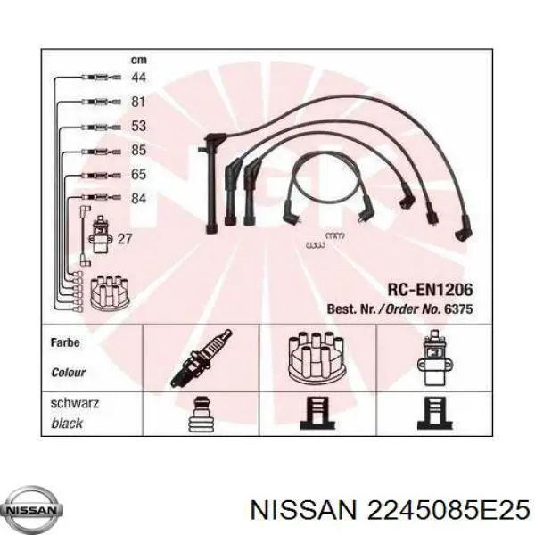 Juego de cables de bujias Nissan/Infiniti 2245085E25 precio, desde 59,96 EUR