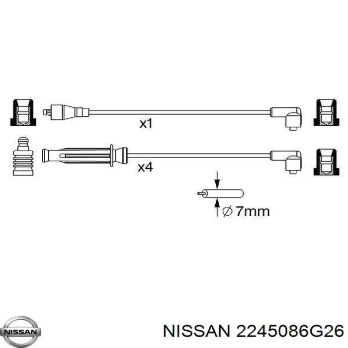 2245086G26 Nissan cables de bujías