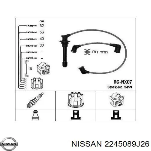 2245089J26 Nissan cables de bujías