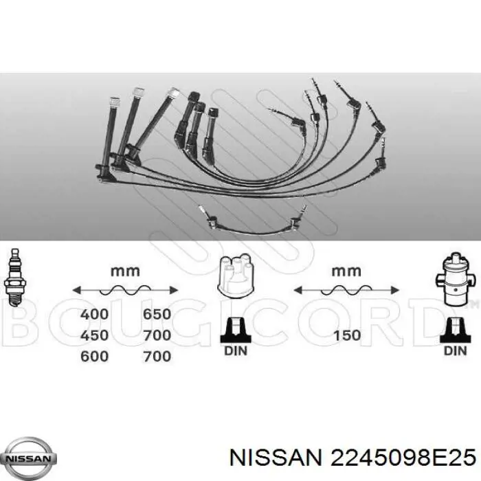 2245098E25 Nissan juego de cables de encendido