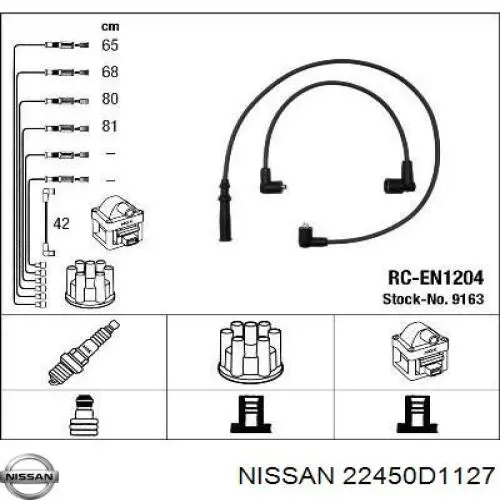 22450D1127 Nissan cables de bujías