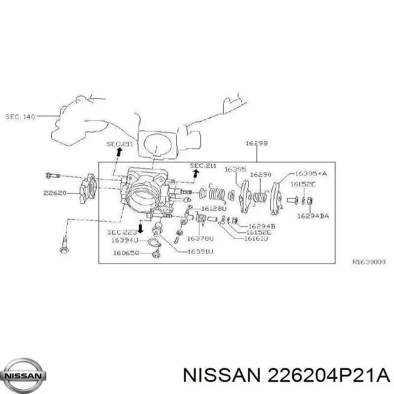 Sensor, posición mariposa para Nissan Pathfinder (R50)
