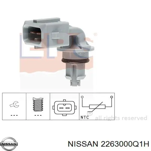 2263000Q1H Nissan sensor, temperatura del aire de admisión