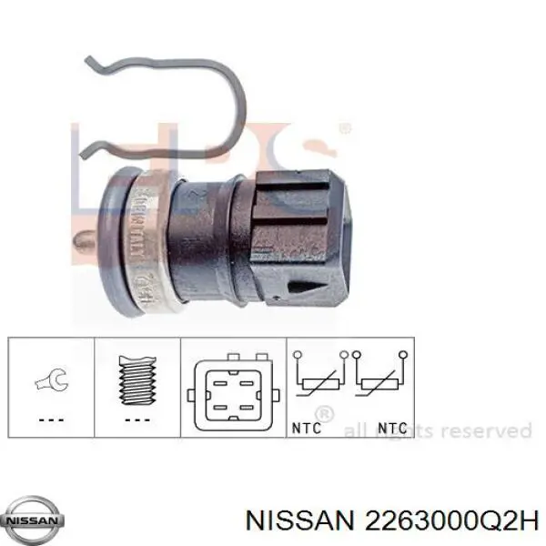 Comprar 2263000Q2H Nissan/Infiniti Sensor de temperatura de agua