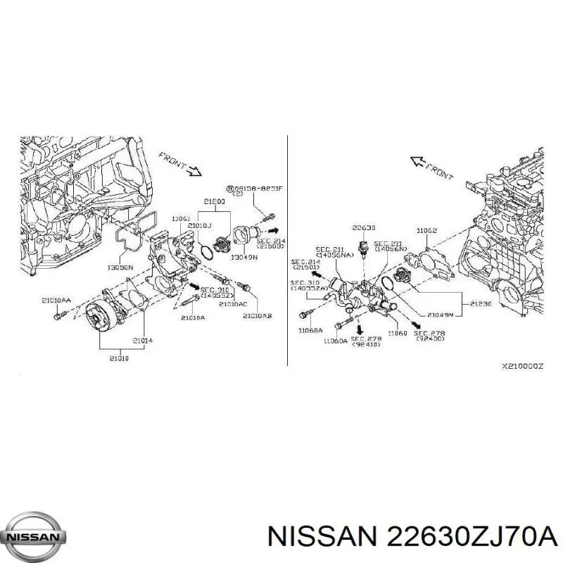 Sensor de temperatura del refrigerante Nissan/Infiniti 22630ZJ70A precio, desde 11,16 EUR