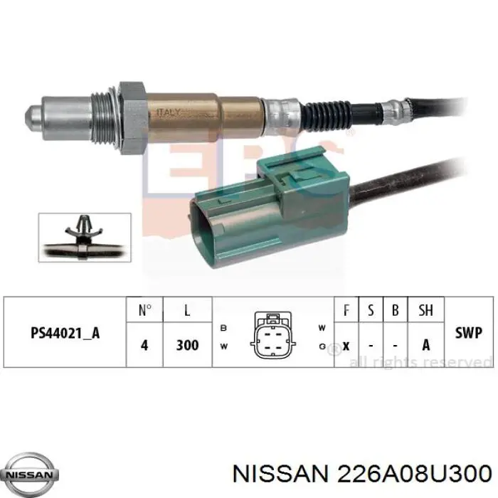 Comprar 226A08U300 Nissan/Infiniti Sonda lambda de oxígeno posterior al catalizador