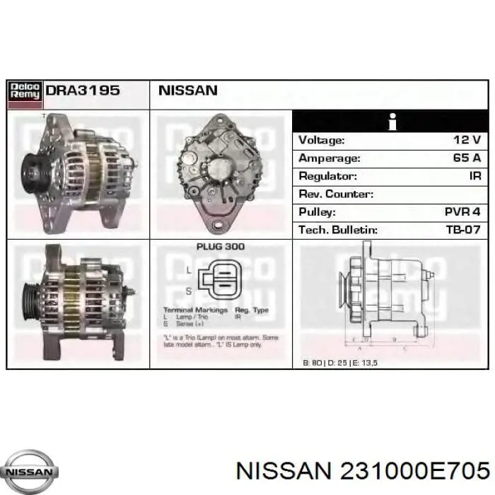 Comprar 231000E705 Nissan/Infiniti Dynamo