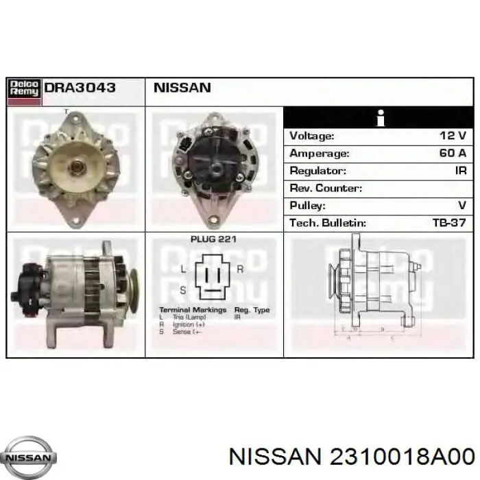 2310018A00 Nissan alternador