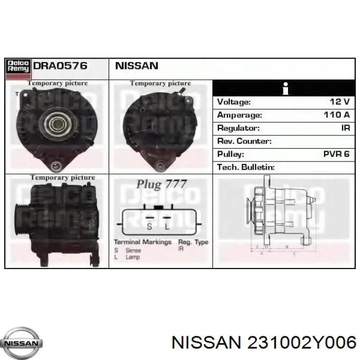 231002Y006 Nissan alternador