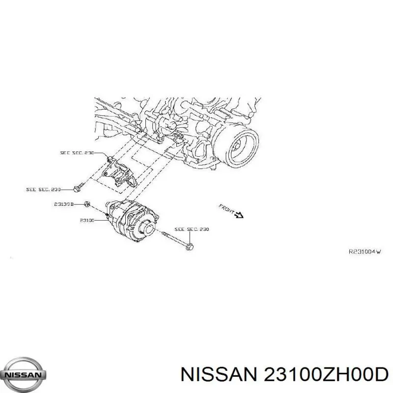 Alternador 23100ZH00C Nissan/Infiniti