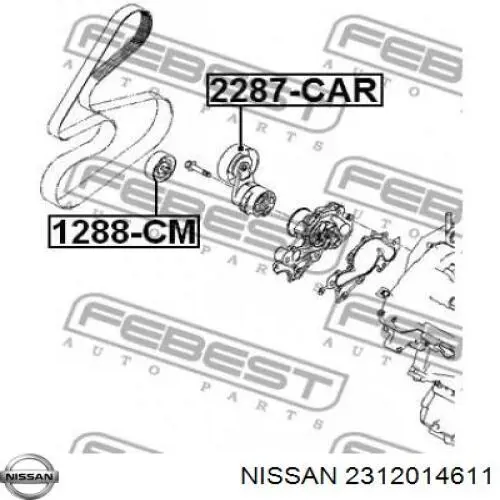 Cojinete piloto del cigüeñal Fiat/Alfa/Lancia 28043180