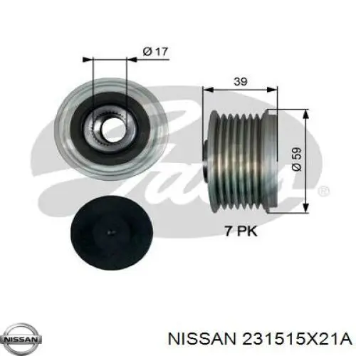 Comprar 231515X21A Nissan/Infiniti Rueda libre del alternador